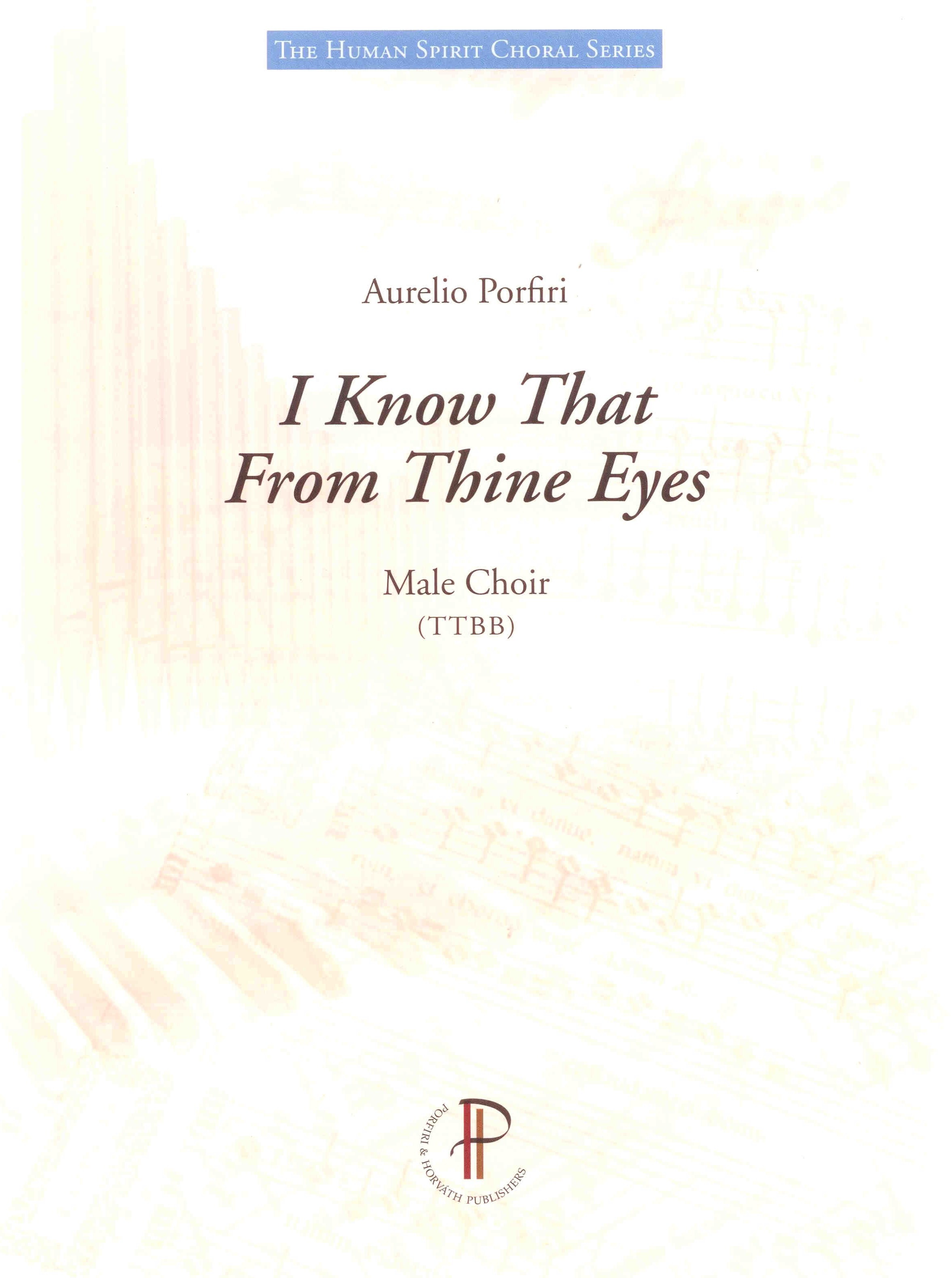 I know that from thine eyes - Show sample score
